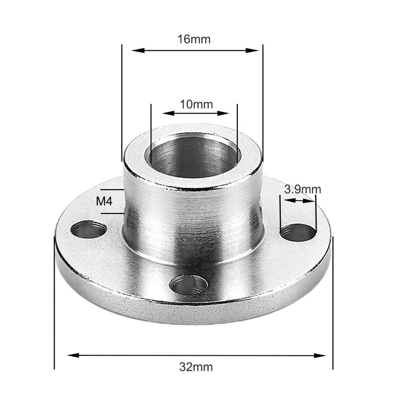 [Australia - AusPower] - 4 Pack 10mm Flange Coupling Connector, Rigid Guide Steel Model Coupler Accessory, Shaft Axis Fittings for DIY RC Model Motors-Silver. 