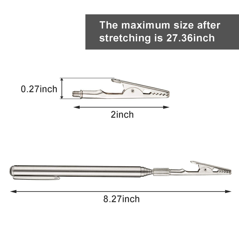 [Australia - AusPower] - 2 Pieces Telescoping Clip Telescopic Metal Wire Joint Clamp with Pen Clip Extendable for Mechanics Home Automobile Repairing Jewelry Fastening Picking Items (Range 8.27-36 Inch) 
