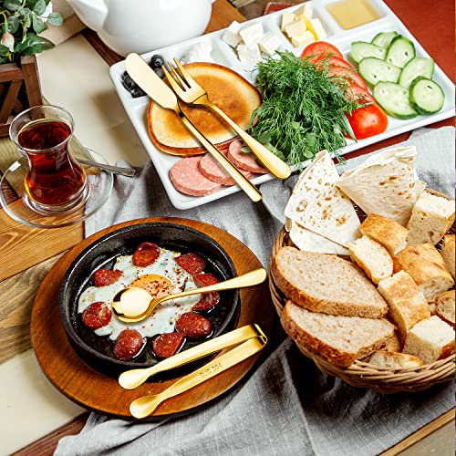 Charcuterie Boards Accessories 64Pcs Cheese Butter Spreader Knives Set Charcuterie Utensils Mini Serving Spoons and Forks Small Serving Tongs Sauce Cups Honey Dippers Toothpick Flags for Pastry Making Gold