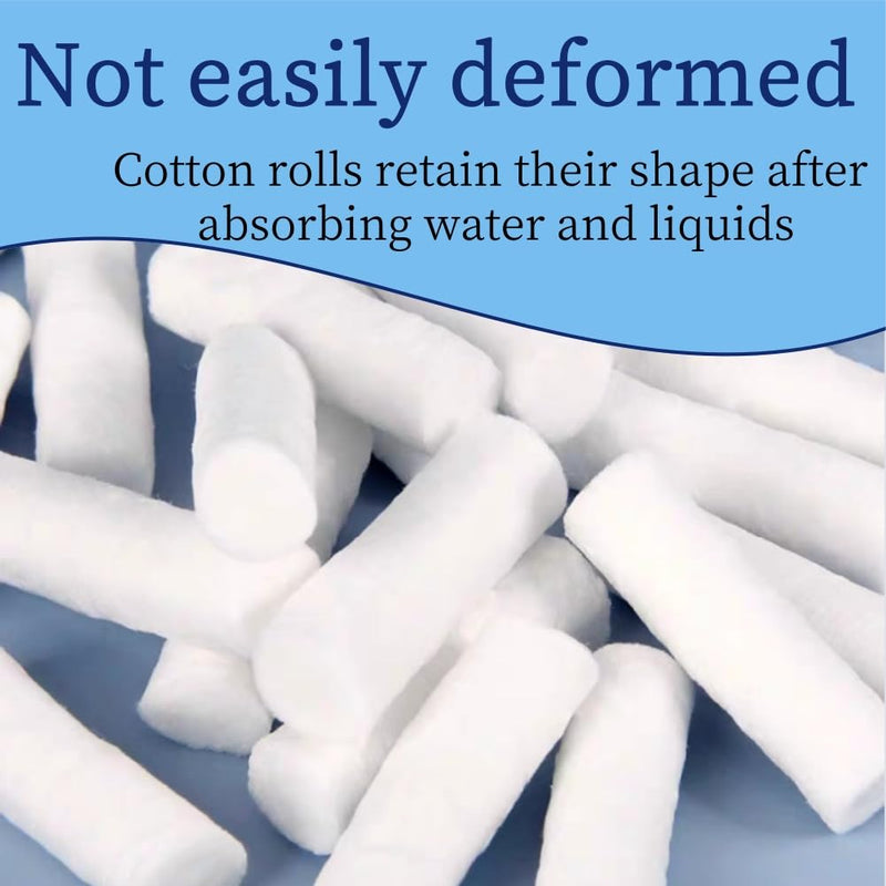 Cotton Rolls, 200 Pieces Dental Cotton Rolls, Dental Cotton Rolls, Cotton Rolls for Dentist, Dental Cotton Rolls, Highly Absorbent Cotton Ball, Nose Plug, Cotton Ball for Children, Adults, Nosebleed Kit