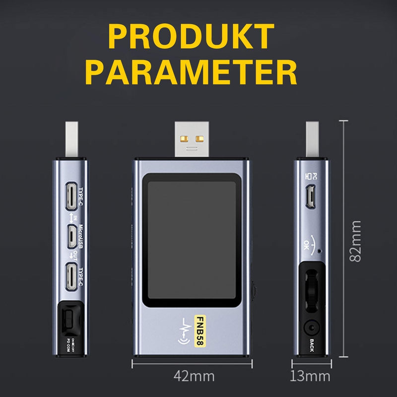 [Australia - AusPower] - ARCELI FNB58 USB Tester, Digital Voltmeter, Ammeter, Capacitance and Ripple Measurement with Bluetooth, Trigger Quick Charge Detection, 4-28V Monitoring Voltage 