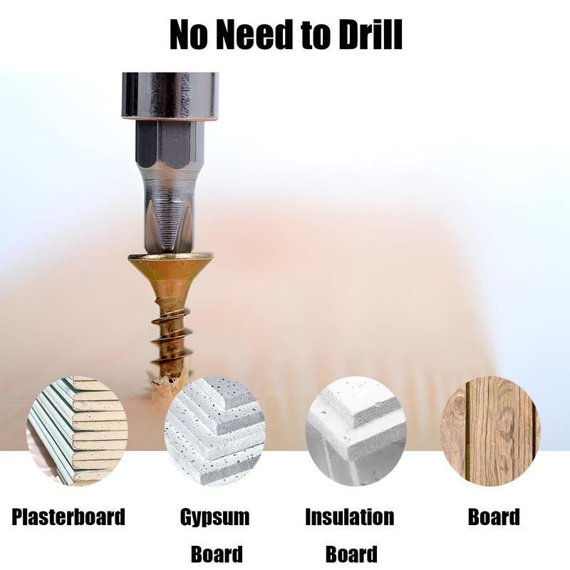 [Australia - AusPower] - 30 PCS Self Drilling Drywall Anchors, Dry Wall Anchors, and Screws for Drywall, Used On Drywall, Plaster Board, Sheetrock, and Hollow Wall (0.47x1.18'' Self Drilling Anchors and 0.15 x1.38'' Screws) 0.47*1.18'' Anchors + 0.15 x1.38'' Screws 30 