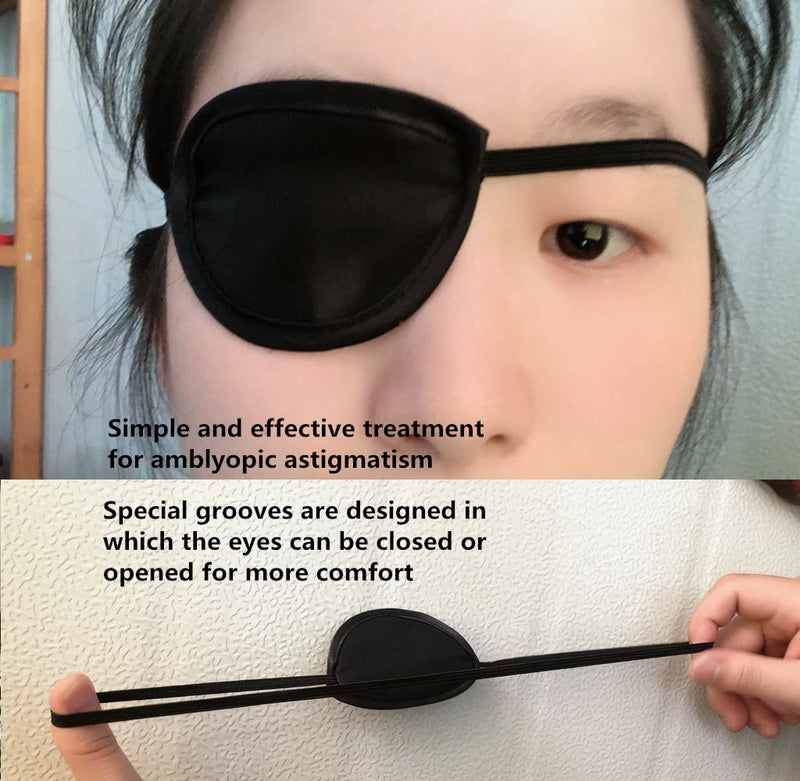 [Australia - AusPower] - Monocular Black Eye Patch, Washable, Amblyopia, Medical Eye Patch, Pirate Suit for Adults and Children 