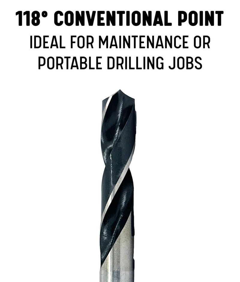 Drill America D/ARSD29/32 29/32" Reduced Shank High Speed Steel Drill Bit with 1/2" Shank, D/ARSD Series 29/32"