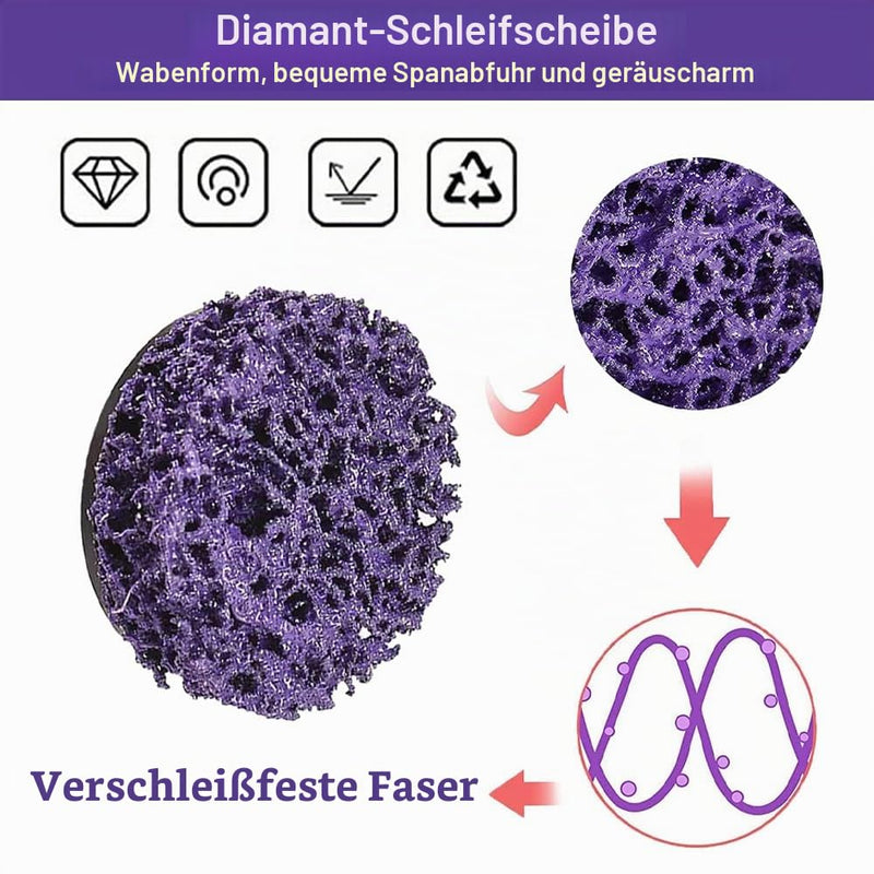 CSD Disc, Grinding Disc, Coarse Cleaning Disc Set | Nylon fabric disc paint removal rust polishing for angle grinders (24, black, blue and purple, 50 mm) 50mm 24