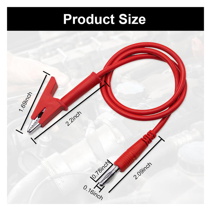 [Australia - AusPower] - 2PCS 4mm Banana Plug to Alligator Clip Test Lead Wire Cable Set - 3.3Feet Jumper Wire Electrical Test Leads with Alligator Clip for Multimeter Oscilloscope Automotive Battery Testing 