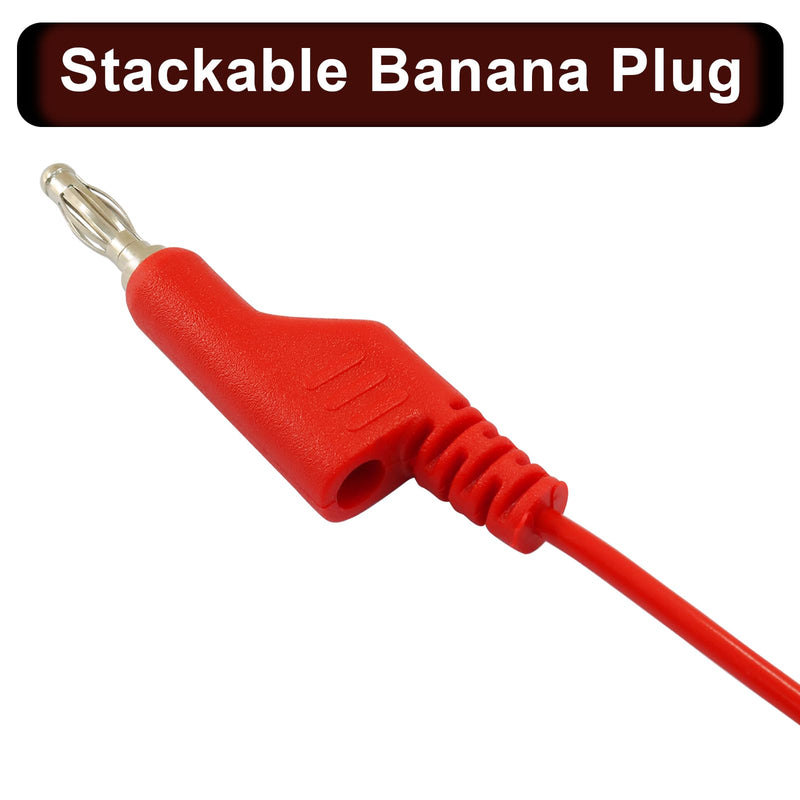 [Australia - AusPower] - 5 Pcs 4mm Stackable Banana Plug to Test Hook Wire Cable Kit, Multimeter Test Lead Set， Protective Hook Flexible Electrical Testing Wire Leads for Multimeter Electrical Testing 500V/5A 5 Colors 