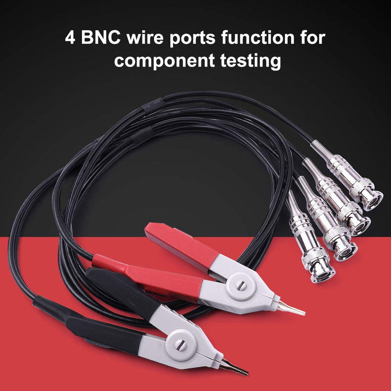 ATOPLEE 2pcs LCR Meter Test Leads Lead Clip Cable Terminal Probe Wires,with 4 BNC Electrician Test Leads Kit,Digital Electrical Test Probes Set for LCR Meter Multimeter (Pack of 2)