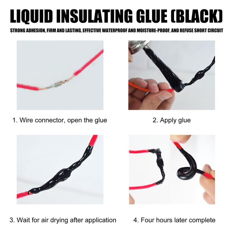 TBTFW Liquid Electrical Tape, Waterproofing Insulating Electrical Glue, with Brush, Suitable for Automotive, Marine, DIY Electrical Maintenance(4.2 Oz)
