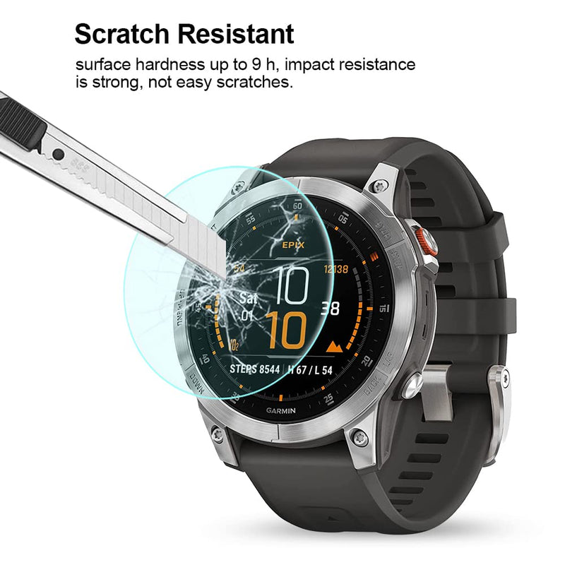 [Australia - AusPower] - Poyiccot 2Pack Compatible with Garmin epix Gen 2 Screen Protector, 9H Hardness Tempered Glass Screen Protector Compatible With Garmin epix Gen 2 Smartwatch [Full Cover Protective ] [Anti Scratch] 