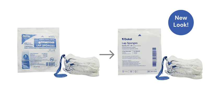 [Australia - AusPower] - Dukal Sterile Laparotomy Sponges 18" x 18" – X-Ray Detectable Filament, 5-Pack – High Absorbency, Surgical Grade 