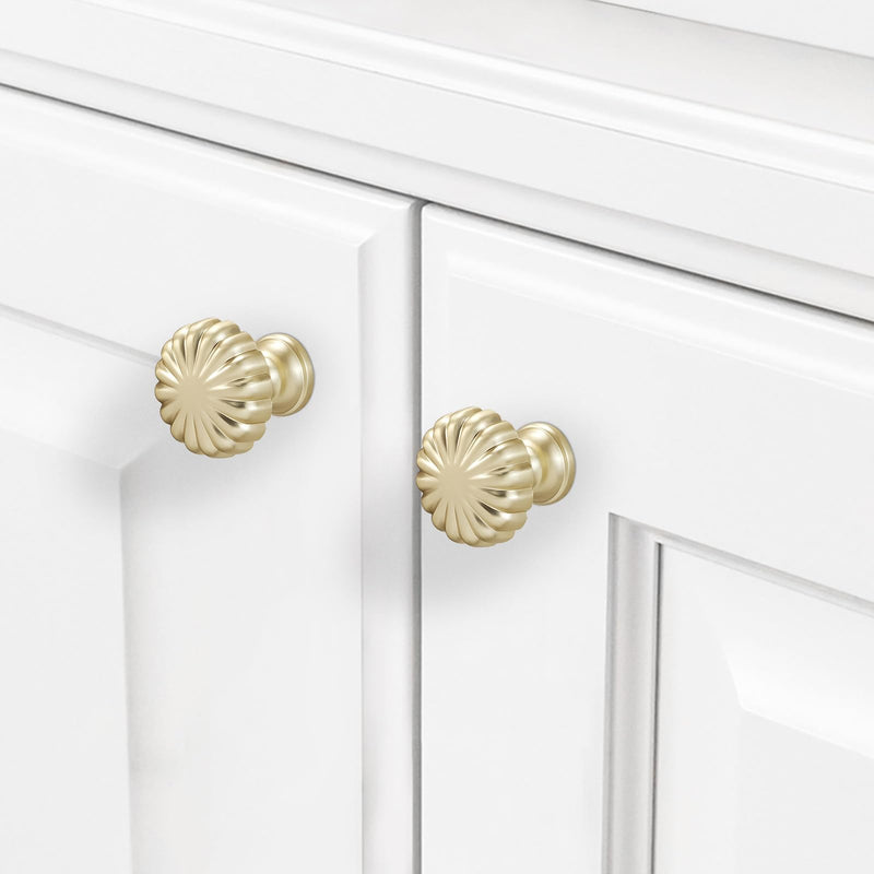10 Pack Brushed Brass Kitchen Cabinet Knobs Gold Drawer Knobs Kitchen Cabinet Hardware Solid Handles Drawer Knobs Dresser Handles Knob 10