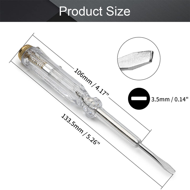 [Australia - AusPower] - Fielect 3Pcs Tester Screwdriver, Voltage Detector Pen Light Circuit Tester Electric Test Pen Screwdriver AC/DC 100-500V Yellow transparent silver 