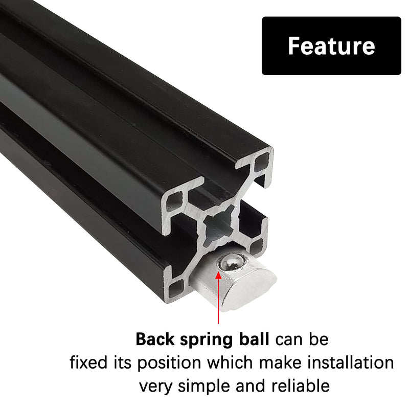 [Australia - AusPower] - 50 Pcs 2020 Series M5 Half Round Roll in Spring T Nuts, Roll in Spring Loaded T Nut for European Standard 20 Series 6mm T-Slot Aluminum Extrusion Profile 20S-M5 50Pcs 