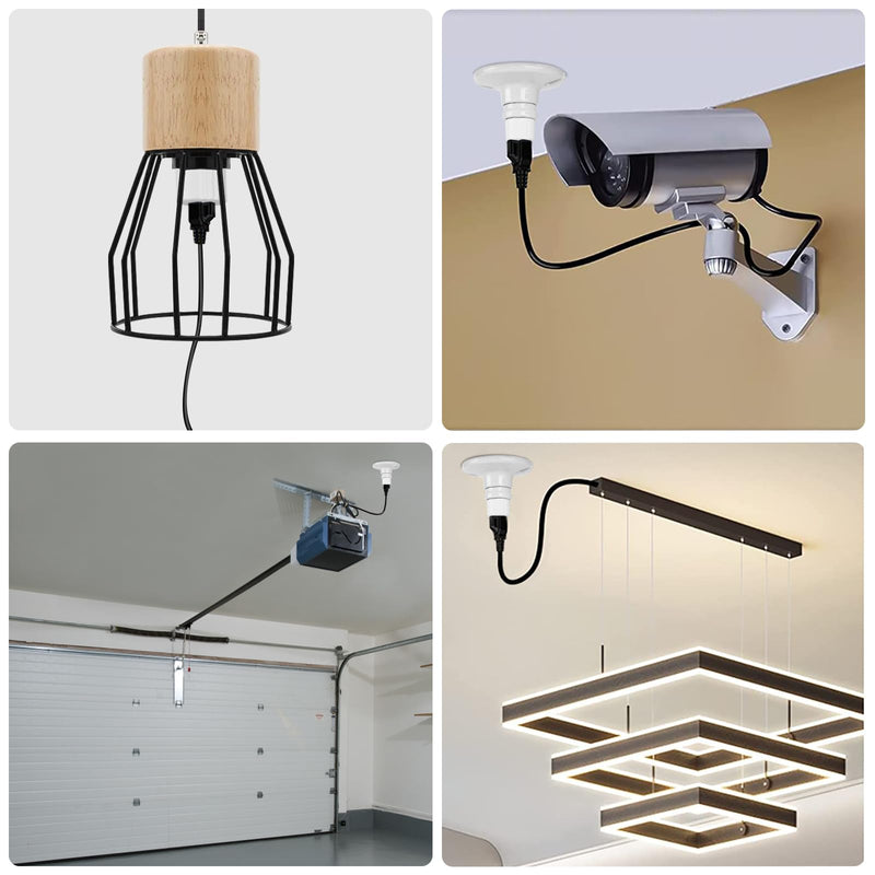 [Australia - AusPower] - Outlet Light Socket Adapter,Screw in Outlet Socket,E26 Light Bulb to Outlet Socket Converter,Light Bulb Plug Adapter for Porch Light Socket,Camera,Garage Light (1) 1 