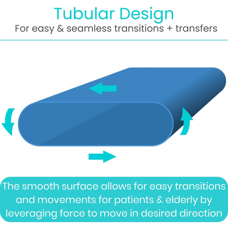 Vive Tubular Patient Slide Sheet for Moving Patients (28" x 47") - Patient Transfer Slide Sheet - Sliding Transfer Sheet & Draw Sheet for Elderly 28” x 47”