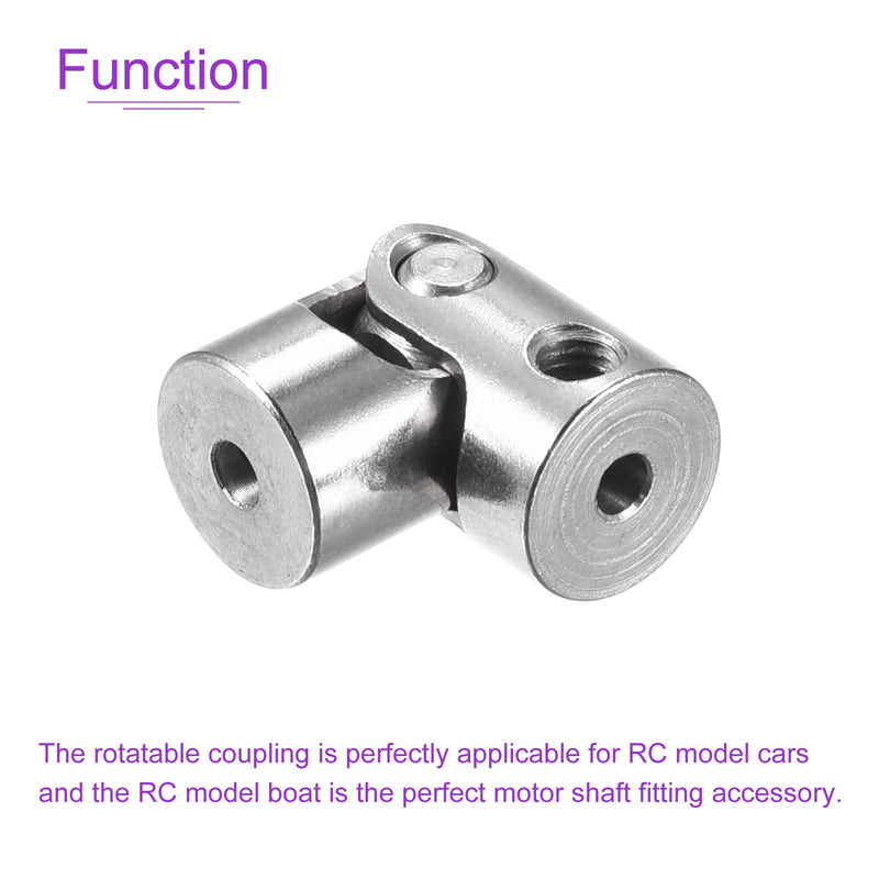 [Australia - AusPower] - DMiotech 5 Pack 2mm to 2mm Rotatable Universal Steering Shaft U Joint Coupler Coupler Connector for Motor, 3D Printer, CNC Machine 2mm-2mm 