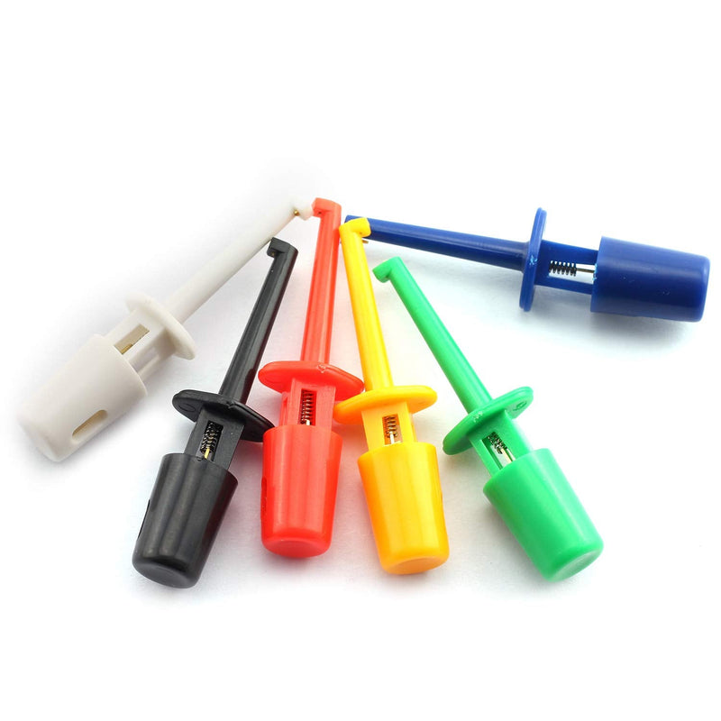 [Australia - AusPower] - Tegg 12pcs Test Hook Clip for Electrical Testing Multimeter Colorful Mini Test Probe Grabber 40mm 