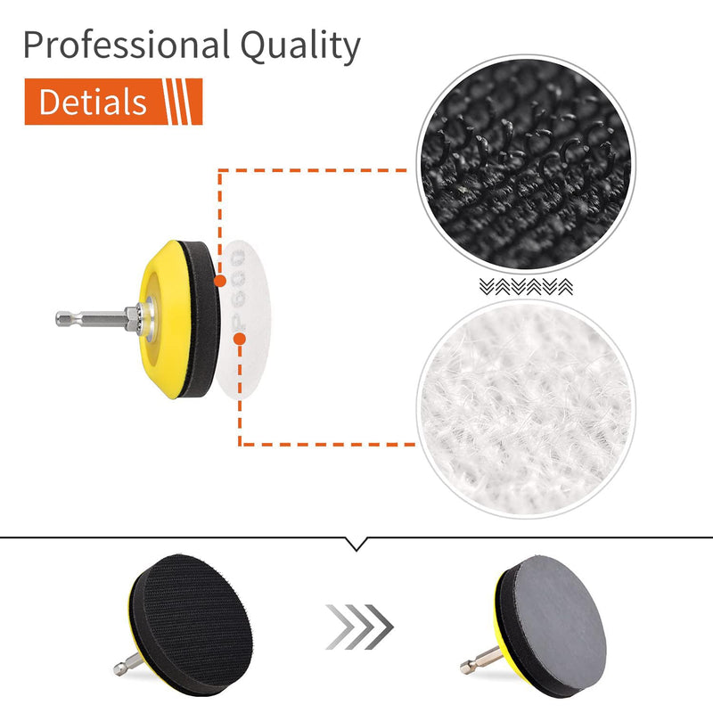 [Australia - AusPower] - 279 Pcs 1/4" Shank Backing Plates Multi Tool Sanding Discs Set for Drill Grinder Rotary Tools Attachment with 2 Pcs 1/4" Shank Backing Plates Sanding Pads Including 80-3000 Grit 