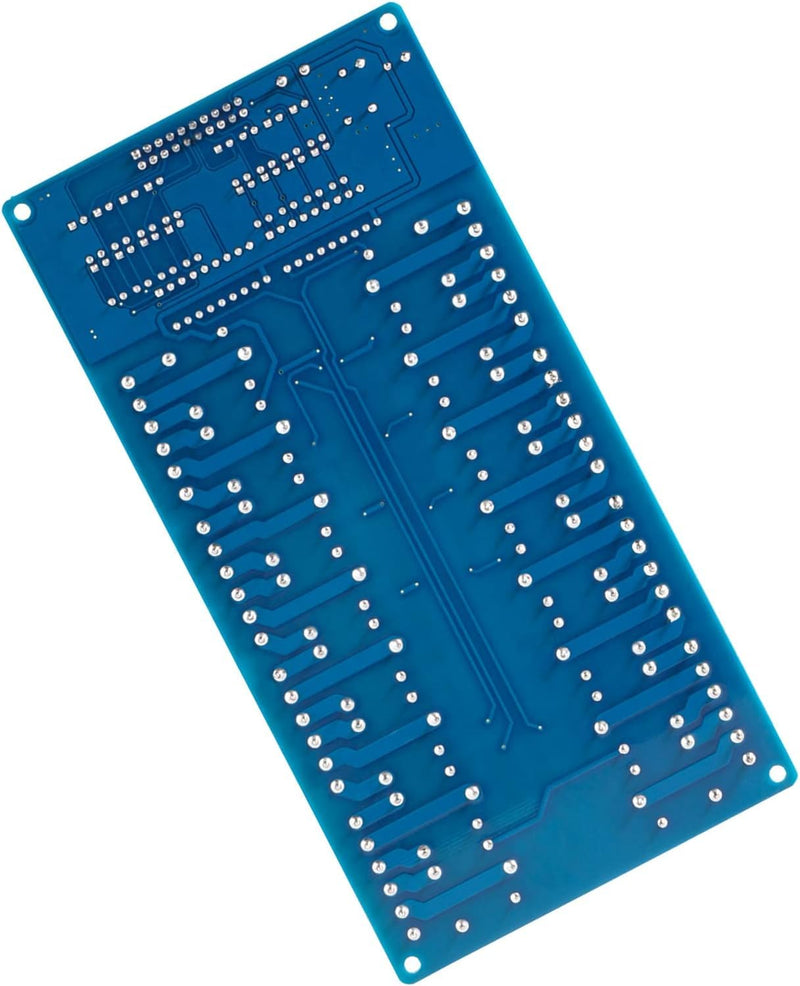 RUNCCI-YUN 1 x 16 Channel Relay Module 12 V, 16 Channel Relay Module with Optocoupler High or Low Level Trigger Extension Board Relay Switch for Raspberry Pi Arduino Board 12 V 16 channel, 1 piece, blue