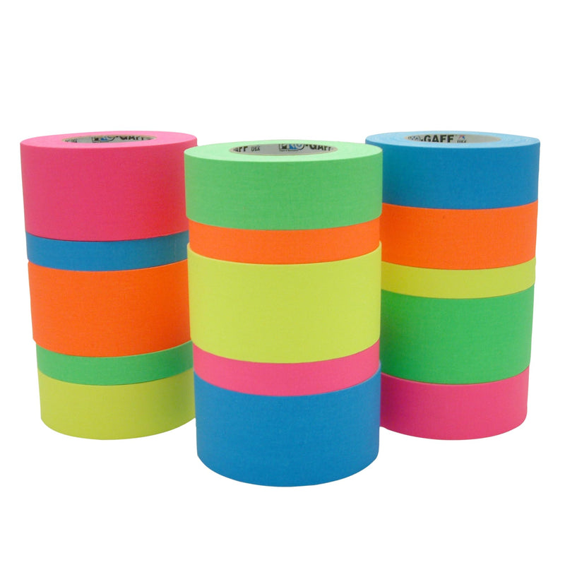 2" Width ProTapes Pro Gaff Premium Matte Cloth Gaffer's Tape with Rubber Adhesive, 50 yds Length x, Fluorescent Blue (Pack of 1)