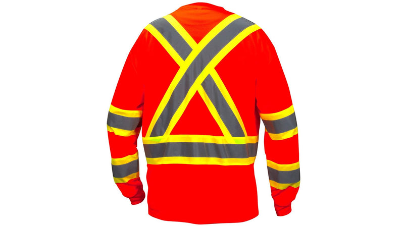 Pyramex RCLTS3120L RCLTS31 Series Long Sleeve T-Shirts Long sleeve moisture wicking t-shirt in orange - large Hi-vis Orange