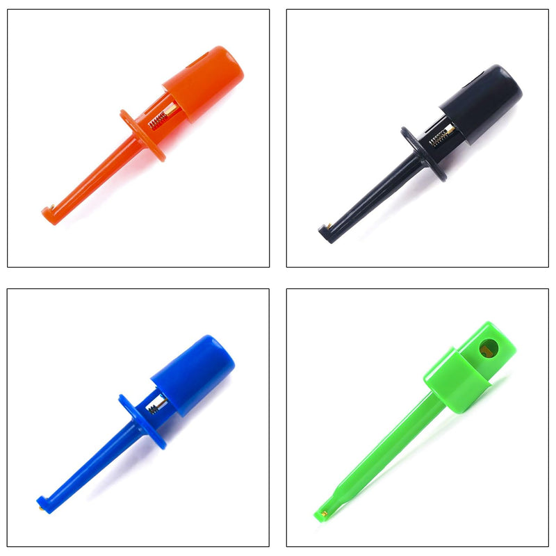 [Australia - AusPower] - PCB Test Point & Test Hook Clip Assorted Kit, Black/Red/Green/Blue/Yellow Test Point Pin & Test Hooks Clips Spring Hook Clip PCB Board Breadboard Kit (PCB-Test-Kit) 