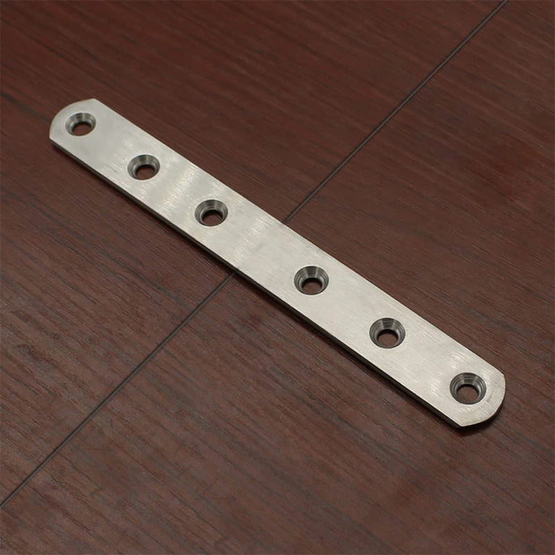 [Australia - AusPower] - 12" Flat Mending Plate 4Pcs Flat Straight Braces Stainless Steel Straight Brackets, Repair Fixing Bracket Connector, Mending Joining Plates with Screws, Silver 