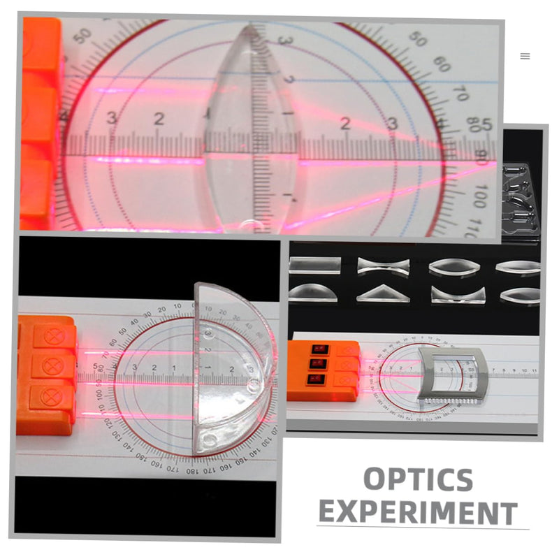 [Australia - AusPower] - GLEAVI 1 Set Optical Experiment Kit Prism Optic Multifunction Reflector Refraction Physics Prism Three Light Source Apparatus Physics Kit Optical Prism Lens Small Hole Plastic 