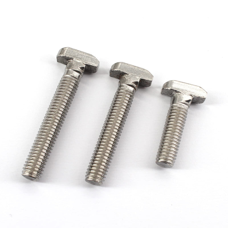 [Australia - AusPower] - 20Pcs M8x30mm 304 Stainless Steel T-Slot Bolt 40 Series Aluminum Profile T-Shaped Screw Bolt Fastener 17.8mm Head Size M8x30 