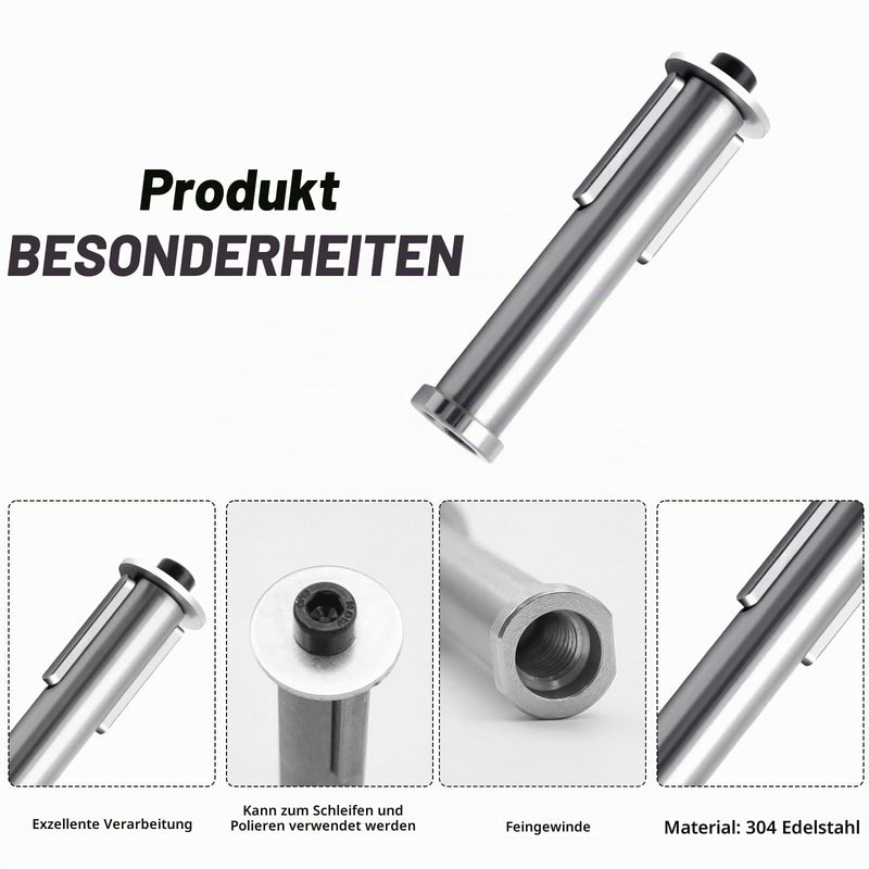 Silver Versatile Satin Roller M14 Thread Mandrel Satin Attachment Extension Adapter Mounting Mandrel M14 Thread Satin Machine Mandrel for Angle Grinder Roller Grinding Machine