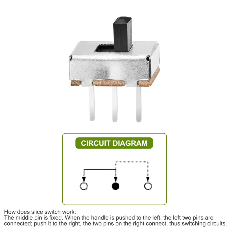 [Australia - AusPower] - Chanzon SPDT Mini Micro Slide Switch 1p2t 2 Position 70pcs 3mm Toggle Vertical Slide Switch Panel Mount Small High Knob Vertical for PCB Arduino Breadboard Electronic Board Dip Miniature SlideSwitch 3mm,SS12D00G,70Pcs 