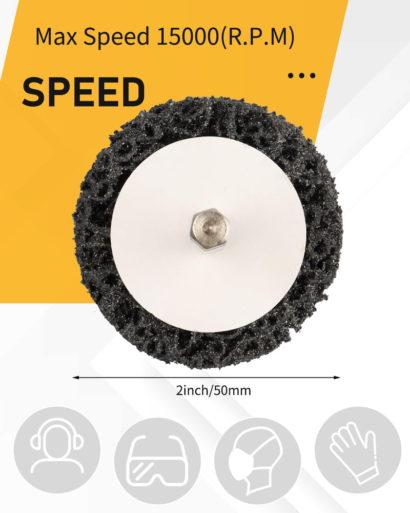 [Australia - AusPower] - 2" 10Pcs Strip Disc with 1/4" Hex Shank, Paint Stripper Wheel for Rust Removal Removing Paint, Cleans Welds. 10Pcs(black) 