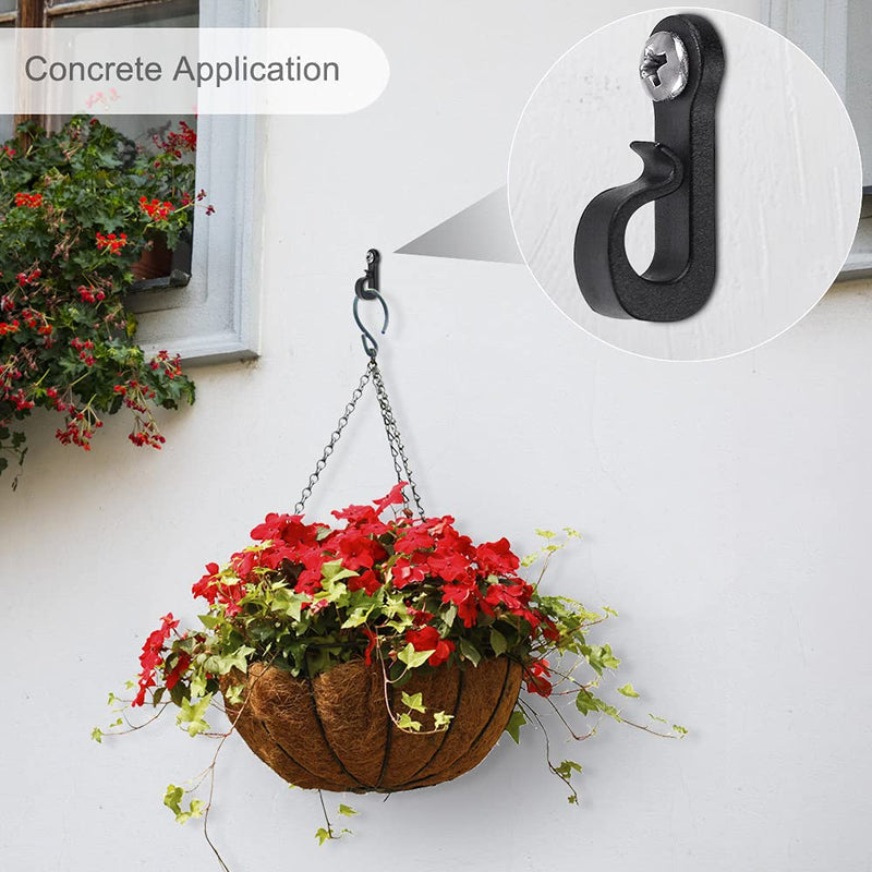 [Australia - AusPower] - SELEWARE Q hanger Hooks for Outdoor String Lights, Christmas Light Hooks with Screw, Indoor Outdoor Light Hooks Clips for Hanging String Lights Fairy Lights Patio Light, 15Pcs 15 Black 