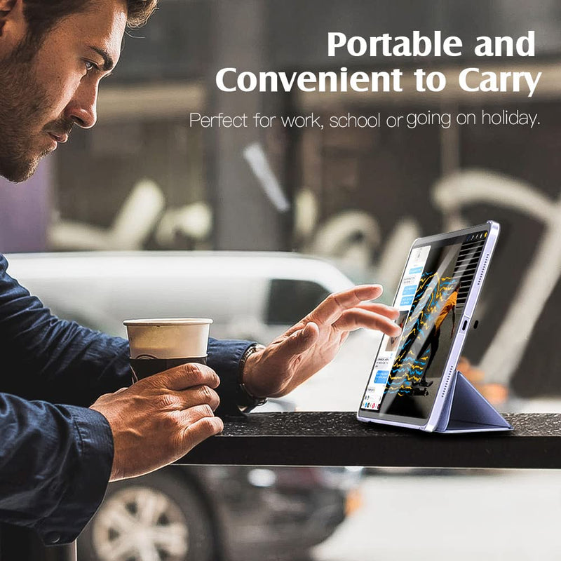 [Australia - AusPower] - TiMOVO for iPad Air 5th Generation Case 2022 / iPad Air 4th Generation Case 2020 10.9 Inch, iPad Air Case Slim Stand Hard PC Translucent Back Shell Smart Cover Fit iPad 10.9 Case - Lavender Purple 