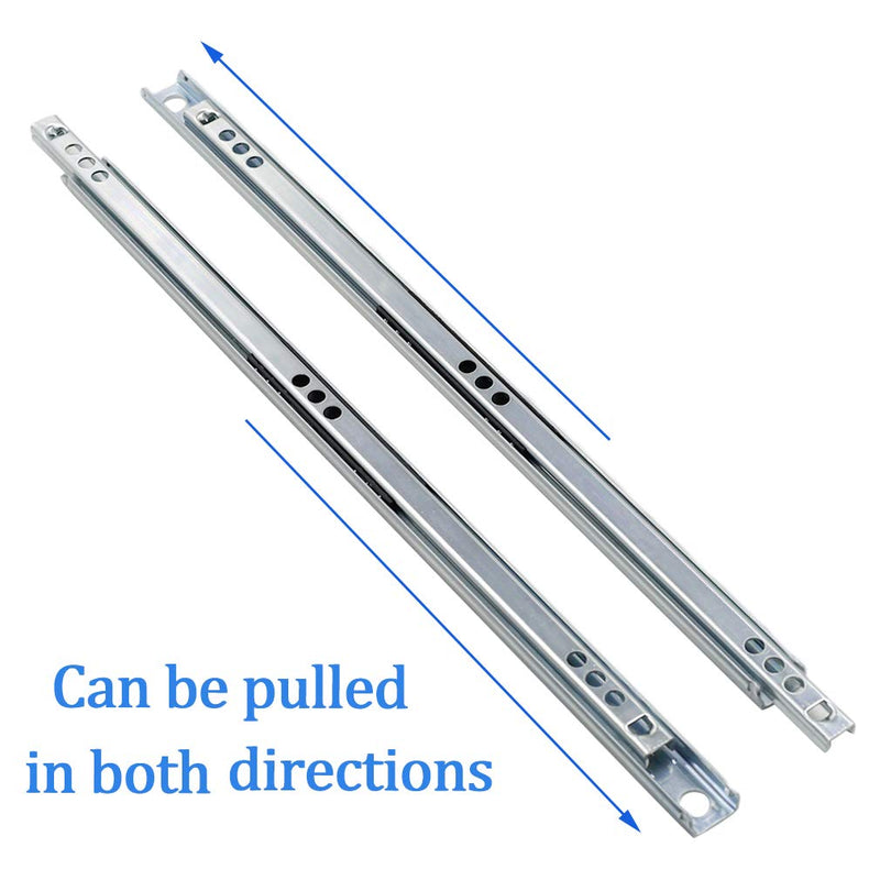 [Australia - AusPower] - Yoohey Metal 12 inch Drawer Slides, Ball Bearing Two Way Slide Track Rail 0.7 inch Wide 1 Pair 12" - 1Pair 