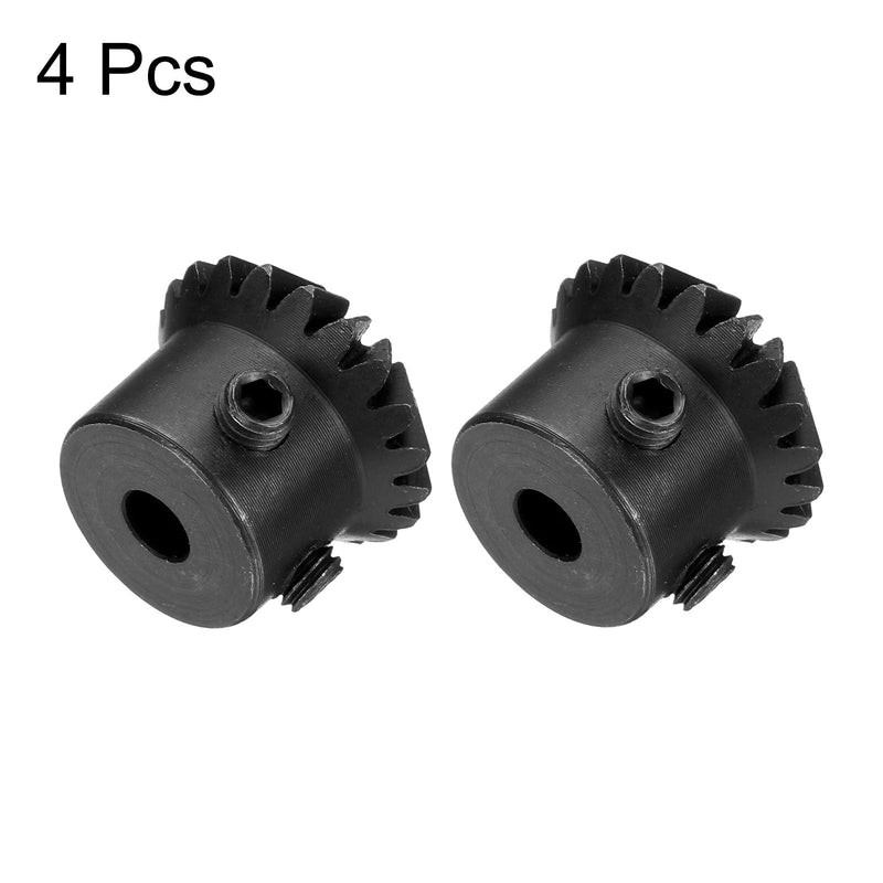 [Australia - AusPower] - uxcell 4pcs Bevel Gear 1 Module 1:1 Reduction Rate 20T 5mm Hole Dia Bevel Pinion Gear Brass, 90 Degree Steering Gear for Hardware Mechanical Rotation 