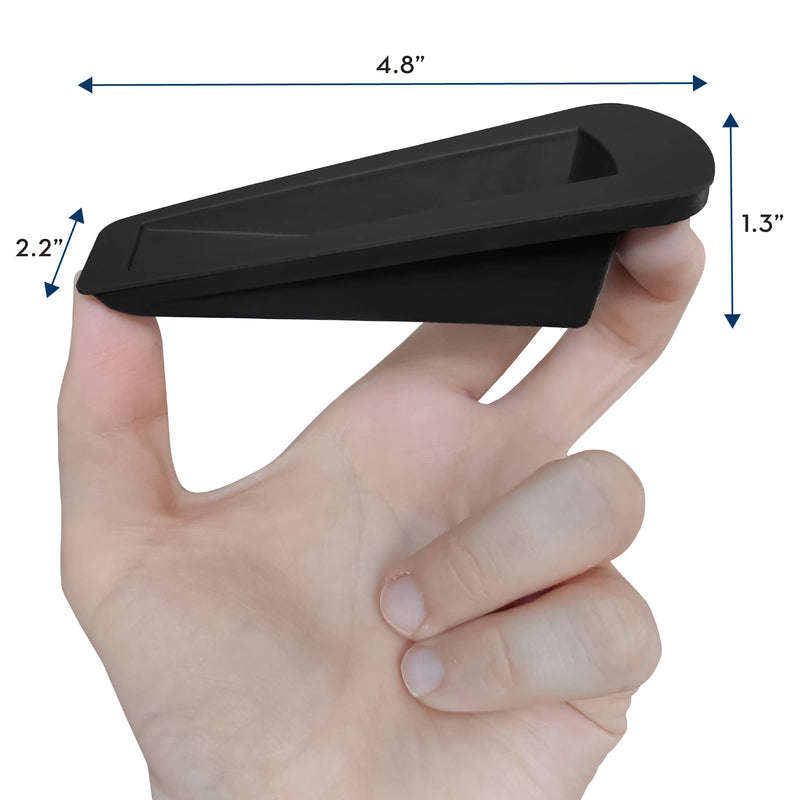[Australia - AusPower] - S&T INC. Heavy Duty Rubber Door Stopper for Residential and Commercial Use, Black, 4.8 in. x 2.2 in. x 1.3 in, 2 Pack Black 2Pack 