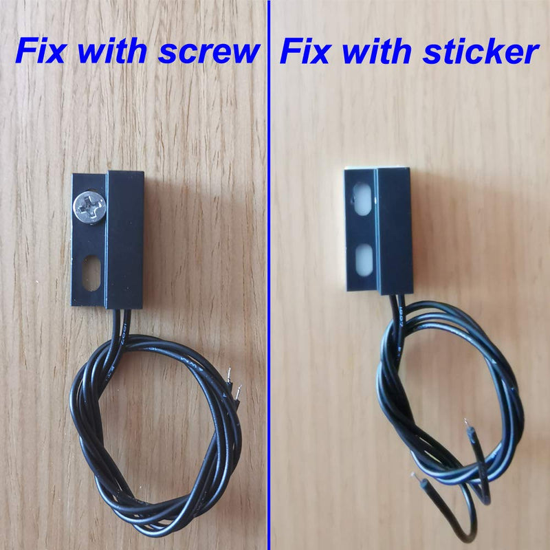 [Australia - AusPower] - 5pcs Recessed Wired Security Window Gate Contact Sensor Alarm Magnetic Reed Switch Black, Magnetic Door Sensor, Normally Closed Magnetic Switch Black-NC 