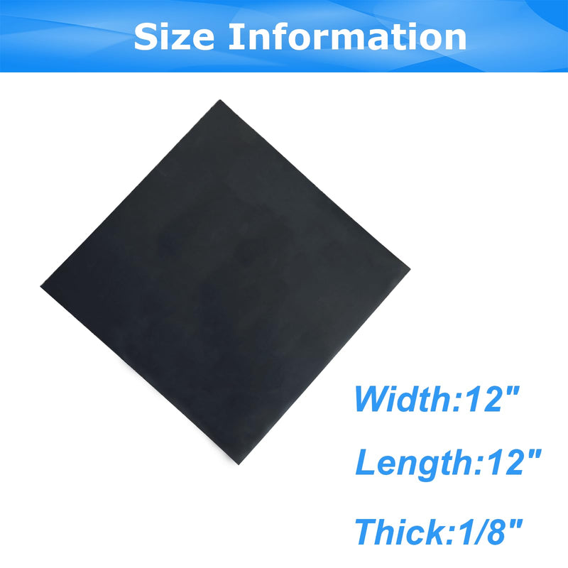 Solid Rubber Sheets,Rolls & Strips 1/8 (.125)" Thick X 12" Wide X 12" Long, Solid Rubber Strips for DIY Gaskets Crafts Pads Sealing Abrasion Supports Flooring Protection Warehouse 12"X12"X1/8" No Adhesive