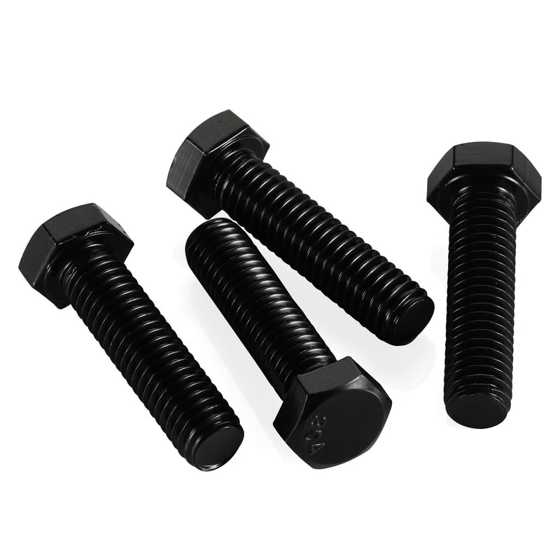 [Australia - AusPower] - 3/8-16 x 2" Hex Head Cap Screws Hexagon Bolts, Stainless Steel 18-8 Black Finish, UNC Coarse Thread Fully Threaded, 10 PCS 3/8-16 x 2" 