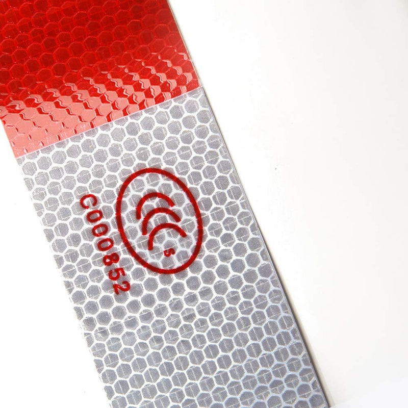 ONTWIE 30ft X 2" Reflective Safety Tape Honeycomb Red/White for Trailers 2 Inch - Reflector Conspicuity Caution Warning Sticker High Intensity Waterproof