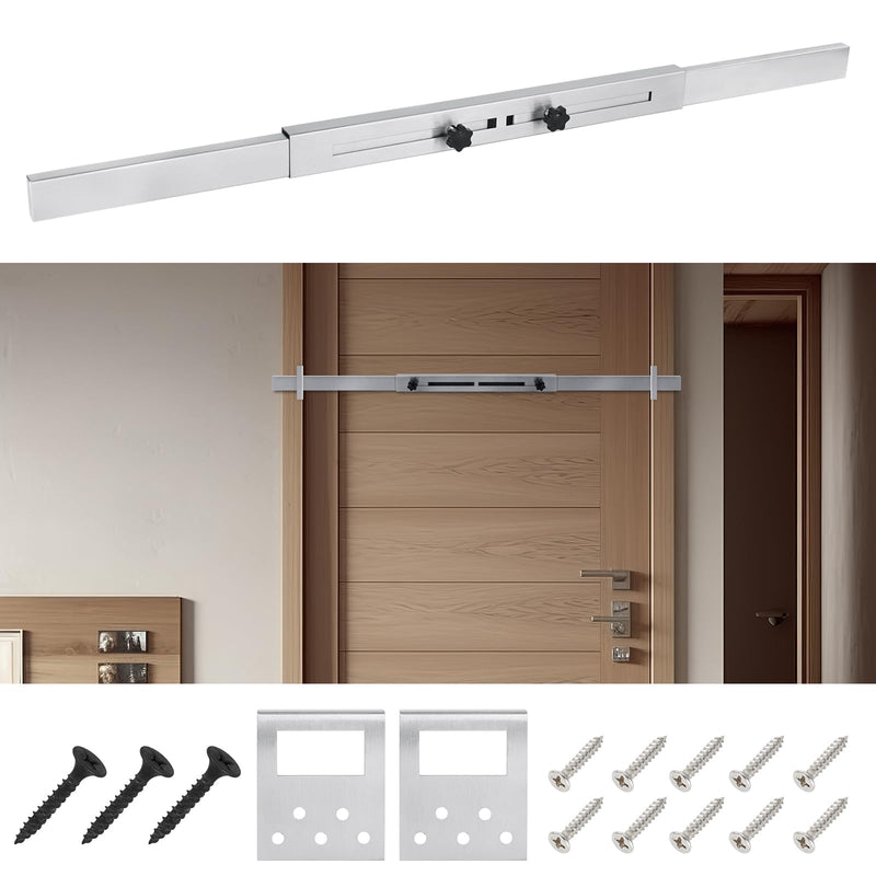 Door Security Door Bar (Stainless Steel - Heavy Duty) Use as Door Security Bar -Door Reinforcement Lock,Protect the Security of the Entire Door. Fits Doors 30"-39" - Safe Room Stainless Steel