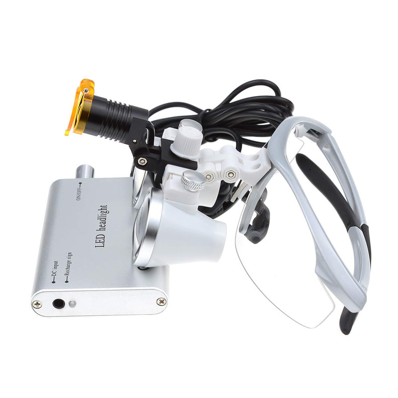 [Australia - AusPower] - Surgical Binocular Loupes Optical Glass Loupe 3.5x420mm with LED Head Light Lamp 