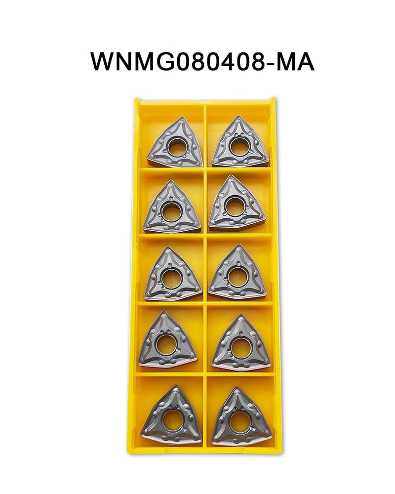 WNMG 432 / WNMG080408 Bronze Carbide Inserts, Indexable Inserts, Cutting Tools for Machining Steel Parts and Stainless Steel, Pack of 20
