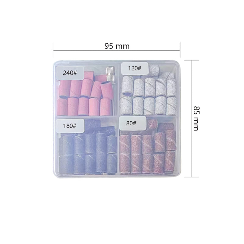 [Australia - AusPower] - luckaide Sanding Sleeves Nail Cutter, Pack of 100 Sanding Sleeves, Sanding Caps Nail Cutter Attachments, Grit 80/120/180/240 Sanding Sleeves for Manicure Pedicure 80/120/180/240 Schleifhülsen 