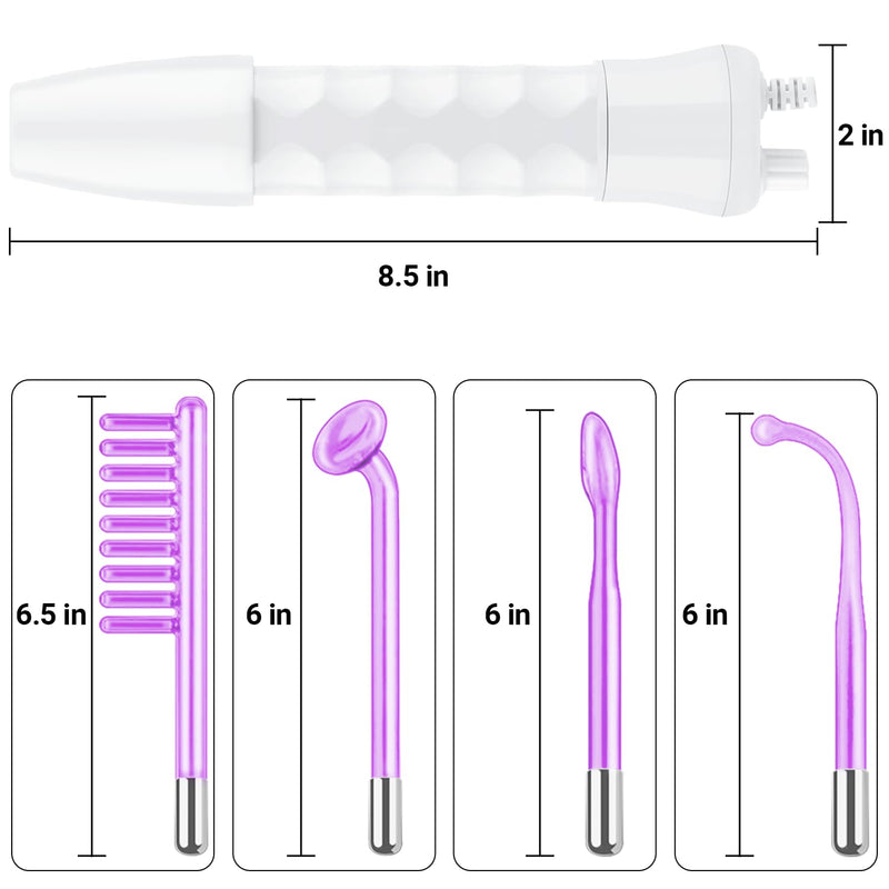 [Australia - AusPower] - High Frequency Facial Wand-UUPAS Portable Handheld High Frequency Facial Machine Skin Facial Wand with 4 Violet Tubes 