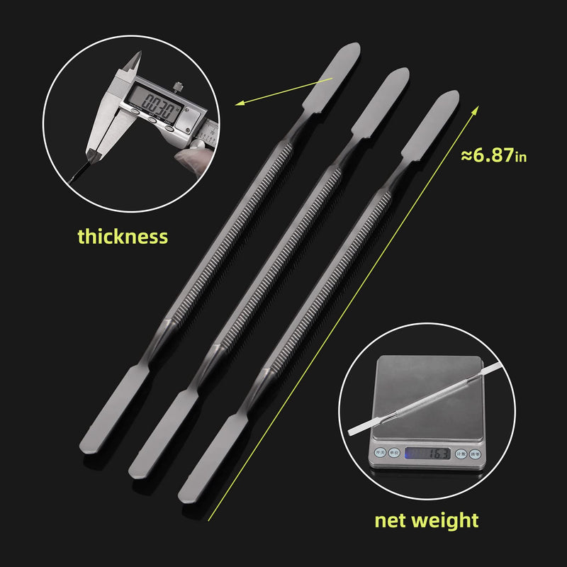 [Australia - AusPower] - Annhua 3 Pcs Dental Cement Spatula Dental Mixing Spatula, Stainless steel Lab Restorative Double Ended Instrument for Mixing Cement, Alginate and Sculpting Dental Wax 