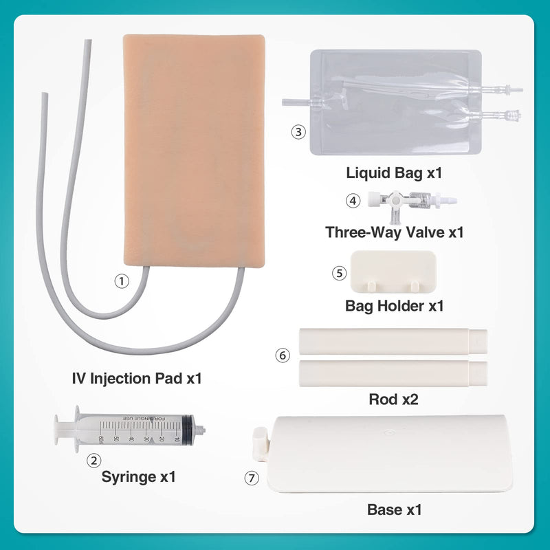 [Australia - AusPower] - Medarchitect IV Practice Kit, IV Injection Pad for Venipuncture Training, IV Start Kit for Medical Education, Nursing School Essentials 