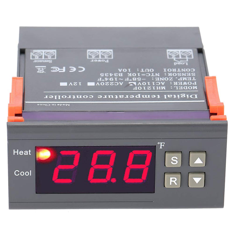 [Australia - AusPower] - MH1210F Digital Temperature Controller Thermostat -58 to 194℉ Fahrenheit Sensor AC110V, Supports Cooling and Heating Control 